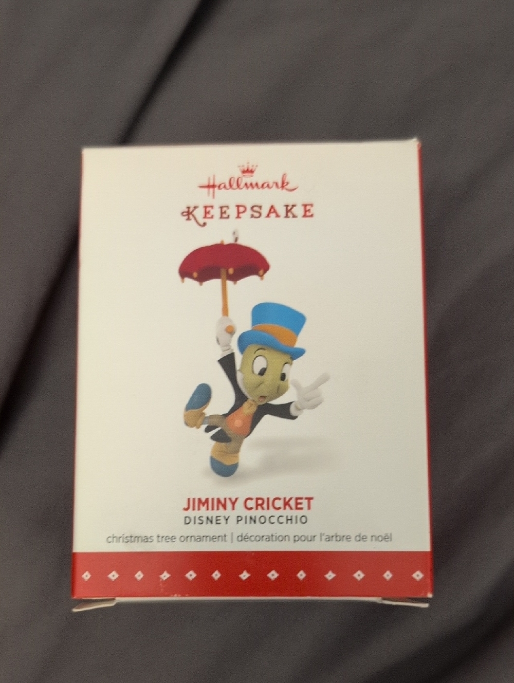 Jiminy Cricket Disney Pinocchio Ornament - Blue & Red
